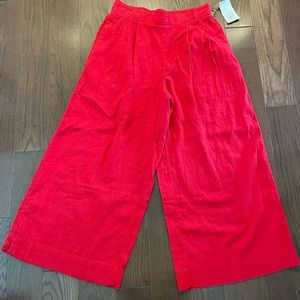 NWT Target A New Day Super High Rise Linen Culotte pants, size small, red.